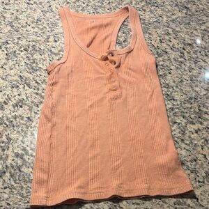 Aerie Peach Button-Front Tank Top